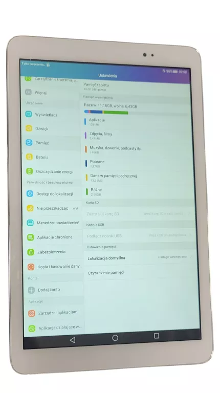 TABLET HUAWEI MEDIAPAD T1 10 9,6" 1 GB / 16 GB BIAŁY