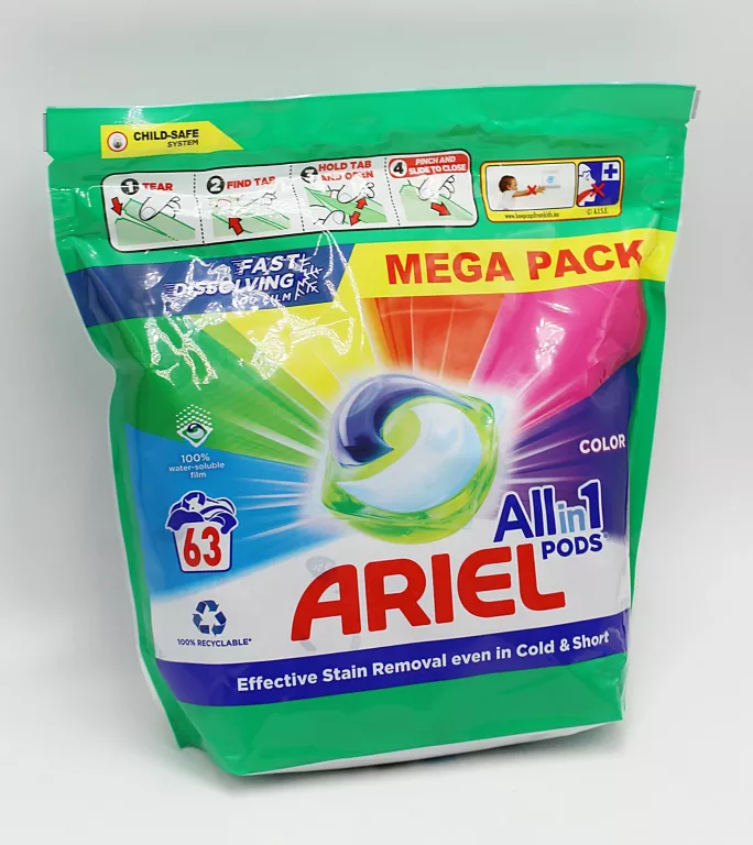 KAPSUŁKI Z PŁYNEM DO PRANIA KOLOROWYCH TKANIN ARIEL ALL-IN-1 PODS 63SZT.