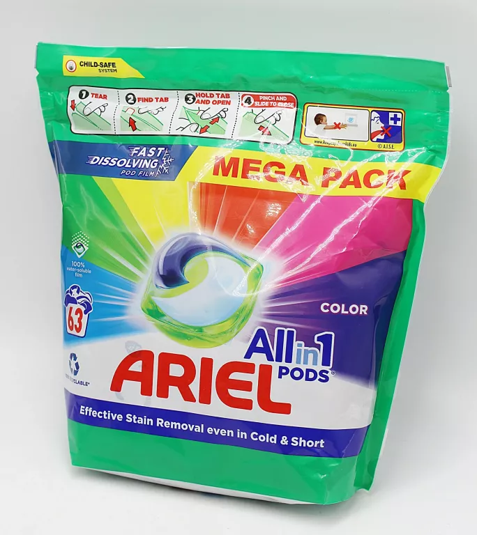 KAPSUŁKI Z PŁYNEM DO PRANIA KOLOROWYCH TKANIN ARIEL ALL-IN-1 PODS 63SZT.