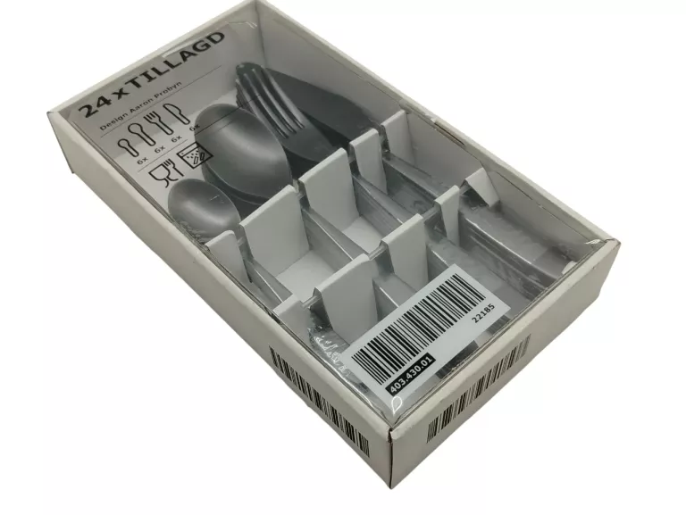 IKEA TILLAGD KOMPLET SZTUĆCÓW CZARNE 24 SZT.