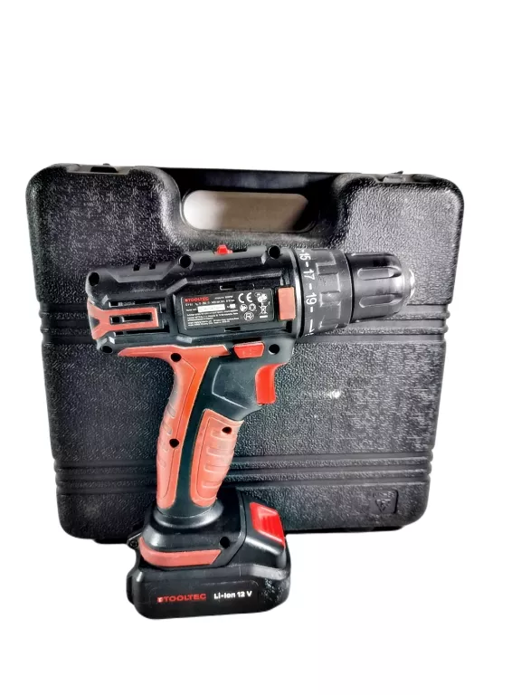 WIERTARKO-WKRĘTARKA AKUMULATOROWA 12V TOOLTEC + ŁADOWARKA I WALIZKA