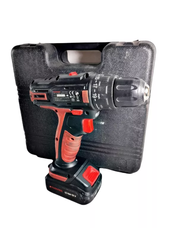 WIERTARKO-WKRĘTARKA AKUMULATOROWA 12V TOOLTEC + ŁADOWARKA I WALIZKA