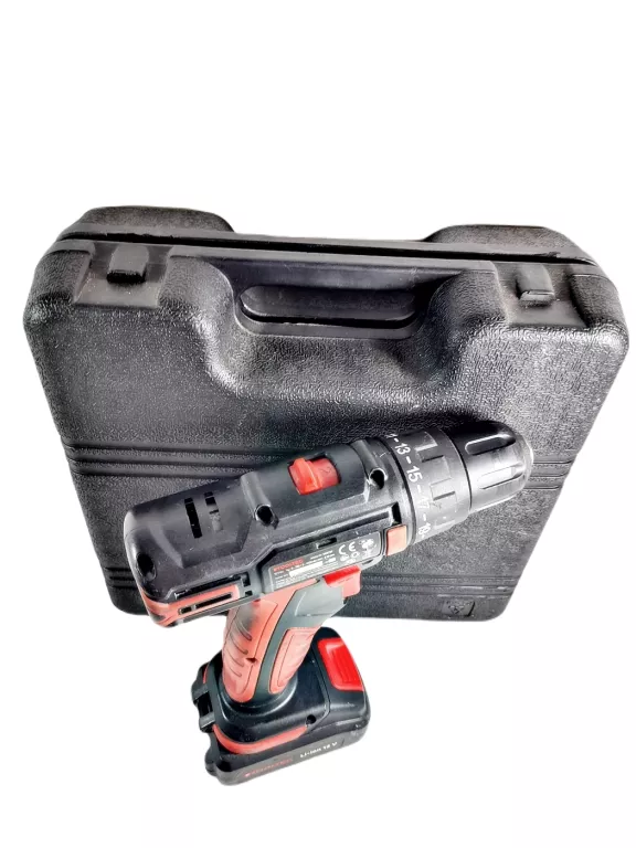 WIERTARKO-WKRĘTARKA AKUMULATOROWA 12V TOOLTEC + ŁADOWARKA I WALIZKA