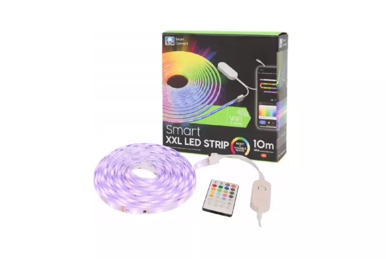 LSC MOCNA TAŚMA LED STRIP 10M RGB KOLORY Z PILOTEM 24W USZK OPAK