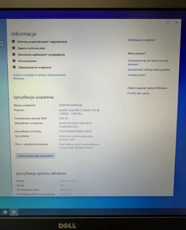 LAPTOP DELL INSPIRON 5758 (17,3", INTEL CORE I7-5500U, 8GB /500GB) SZARY