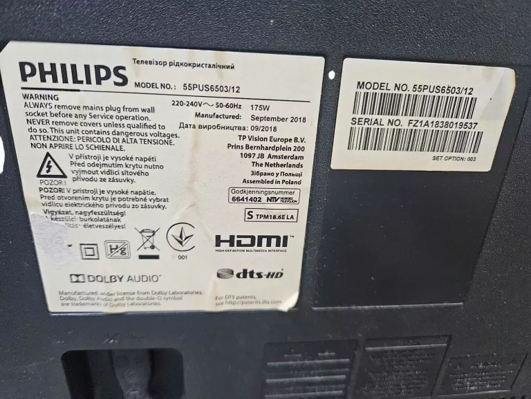 TELEWIZOR PHILIPS 55PUS6503/12