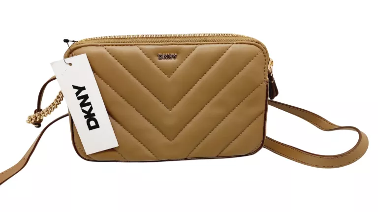 DKNY TOREBKA LISTONOSZKA SKÓRA EKOLOGICZNA BRĄZOWY