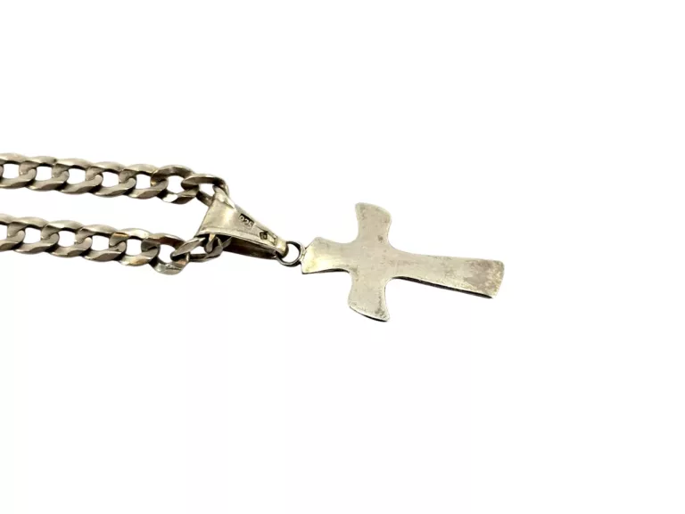 SREBRNY ŁAŃCUSZEK Z KRZYŻYKIEM 925 10,25 G 45 CM