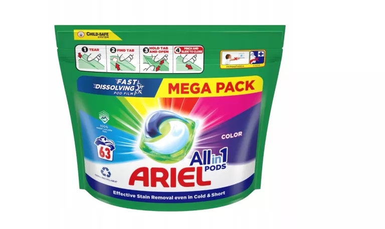 ARIEL ALL IN 1 PODS KAPSUŁKI DO PRANIA KOLORÓW COLOR 63 SZT.