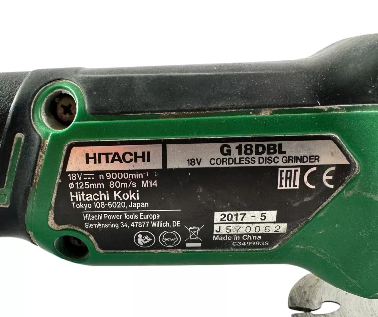 SZLIFIERKA KĄTOWA HITACHI G18DBL!