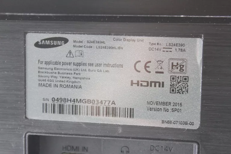 MONITOR SAMSUNG 24' S24E390HL