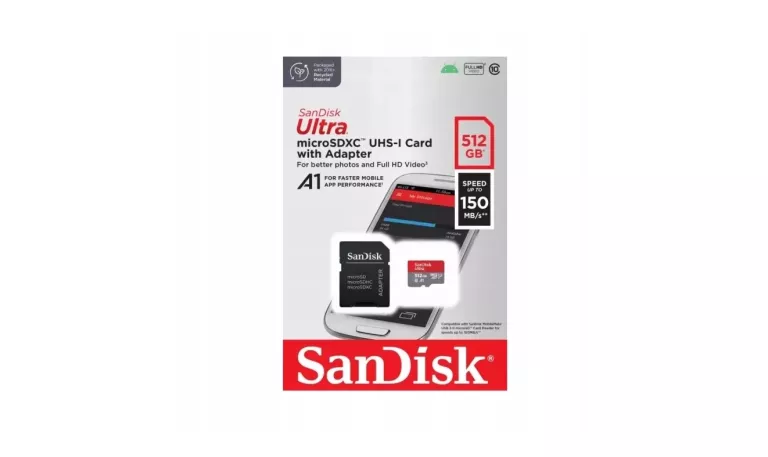 SANDISK ULTRA MICROSDXC 512GB 150MB/S A1 CL10 UHS-I -ORYGINAŁ- NAJTANIEJ