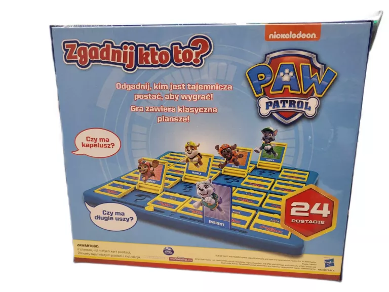 PSI PATROL ZGADNIJ KTO TO? GUESS WHO? RODZINNA GRA PLANSZOWA TOWARZYSKA WI