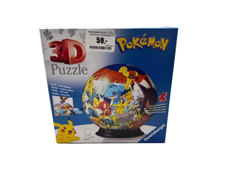 RAVENSBURGER PUZZLE 3D KULA: POKEMON 72 ELEM