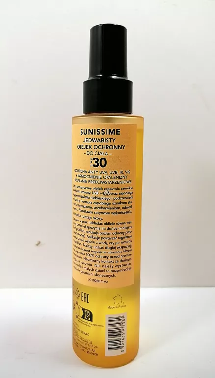 LIERAC SUNISSIME JEDWABISTY OLEJEK OCHRONNY DO CIAŁA SPF30 150ML