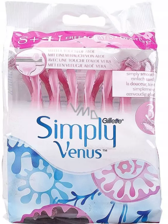 MASZYNKA JEDNORAZOWA DO GOLENIA GILLETTE SIMPLY VENUS 3 12 SZT.