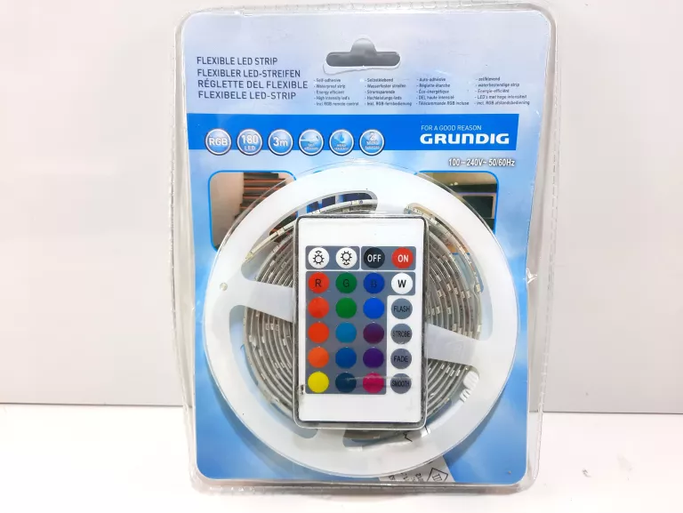 TAŚMA LED ELASTYCZNA RGB PILOT 3M 12V 12W 2A GRUNDIG