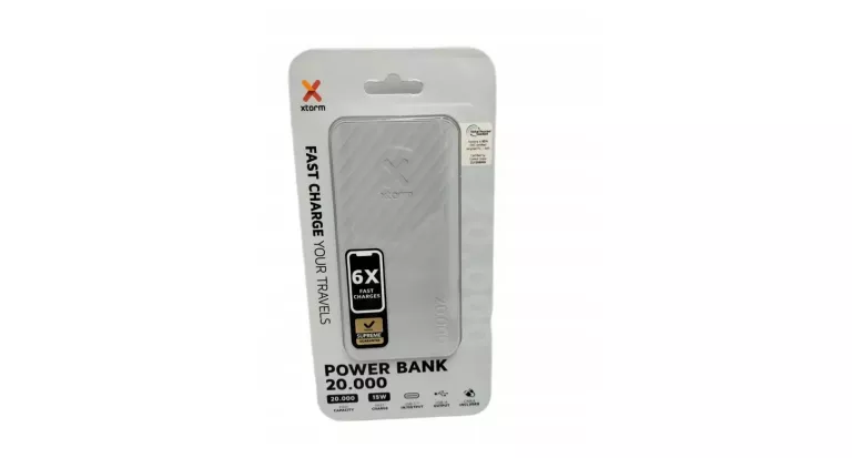 POWERBANK FAST CHARGE YOUR TRAVELS 20000 SZARY/ FABRYCZNIE ZAPAKOWANE