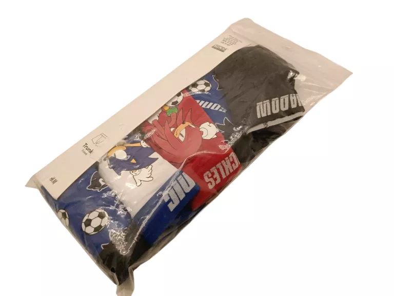 MAJTKI BOKSERKI DZIECIĘCE H&M SONIC KOLORY 5PAK ROZMIAR 110/116 ZAPAKOWANE