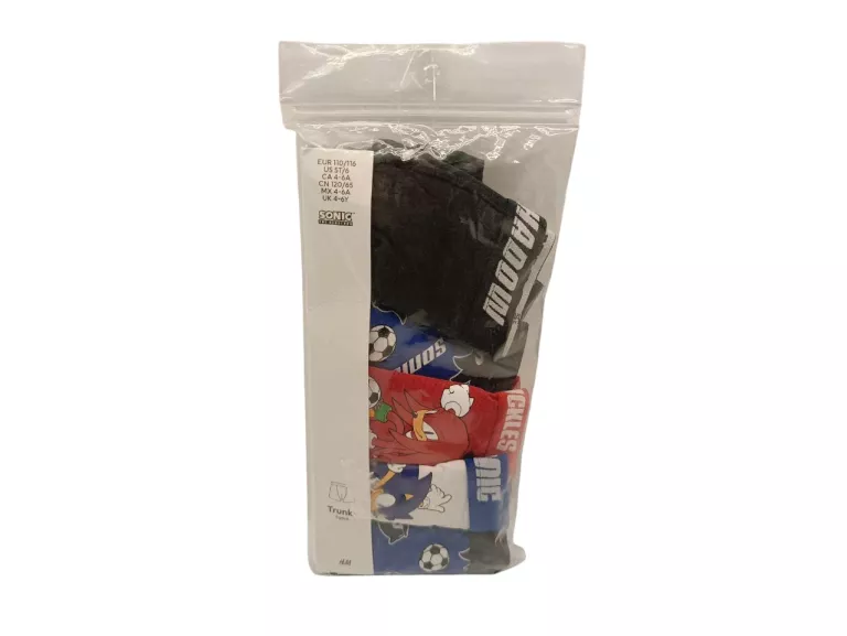 MAJTKI BOKSERKI DZIECIĘCE H&M SONIC KOLORY 5PAK ROZMIAR 110/116 ZAPAKOWANE