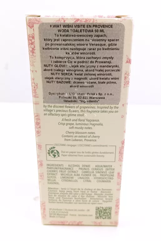 L'OCCITANE WODA TOALETOWA KWIAT WIŚNI VISITE EN PROVENCE 50ML