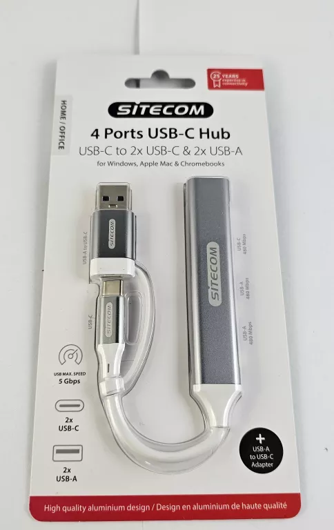 HUB USB-C 4 PORTY SITECOM