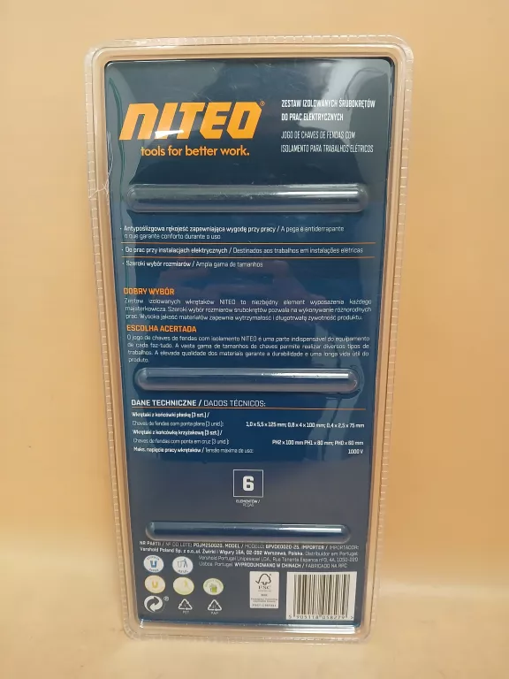 ZESTAW IZOLOWANYCH SRUBOKRETOW DO PRAC ELEKTRYCZNYCH NITEO 6 EL
