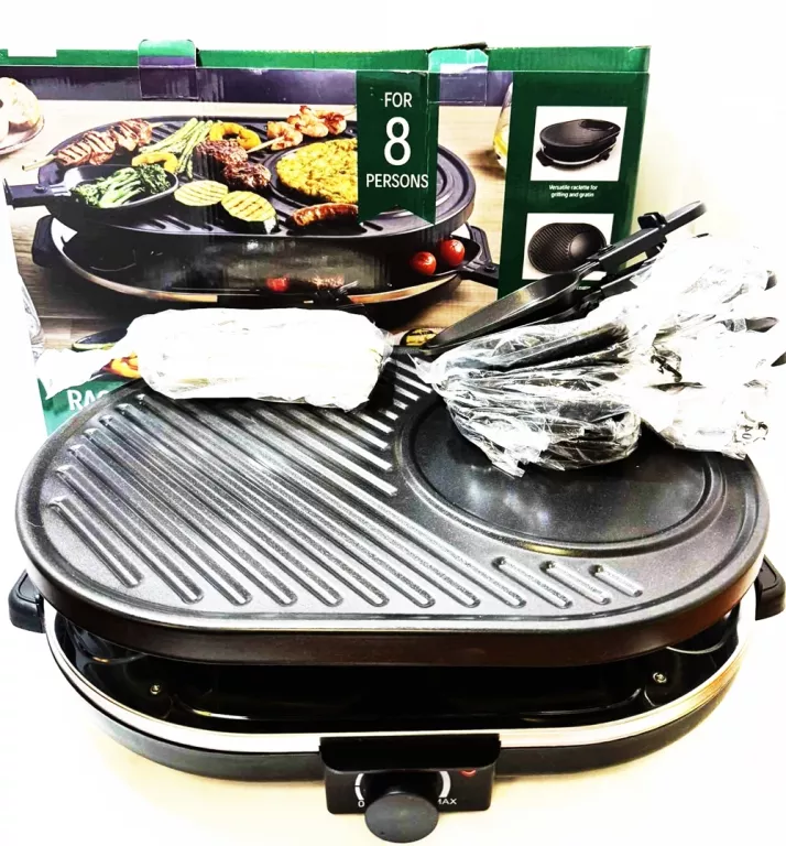 GRILL ELEKTRYCZNY 8 OSOBOWY RACLETTE & GOURMET SET 1400W
