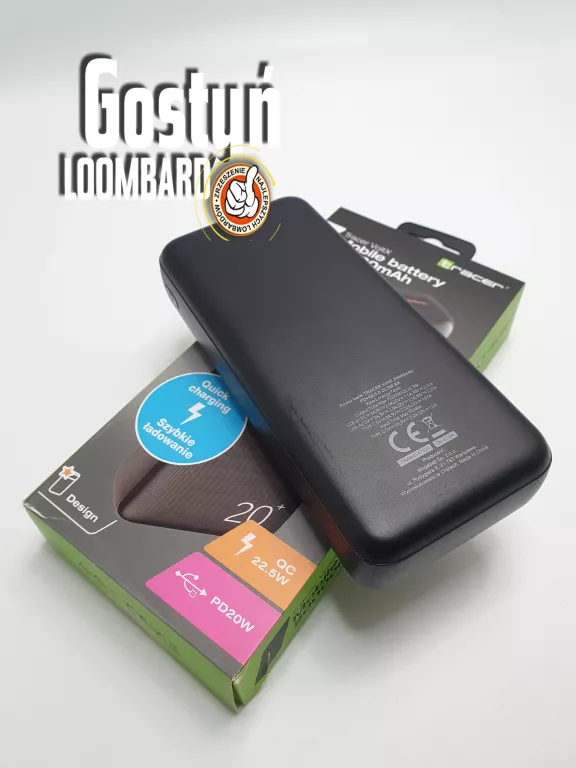 POWERBANK TRACER VOLTX 20000 MAH PD+OC3.0 22.5W CZARNY