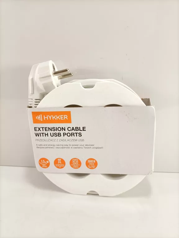 HYKKER PRZEDŁUŻACZ Z ZASILACZEM USB 1,5M 4GN. 2XUSB