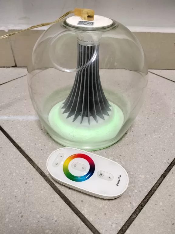 LAMPA NOCNA KULA SZKLANA ZMIENIAJĄCA KOLORY PHILIPS + PILOT