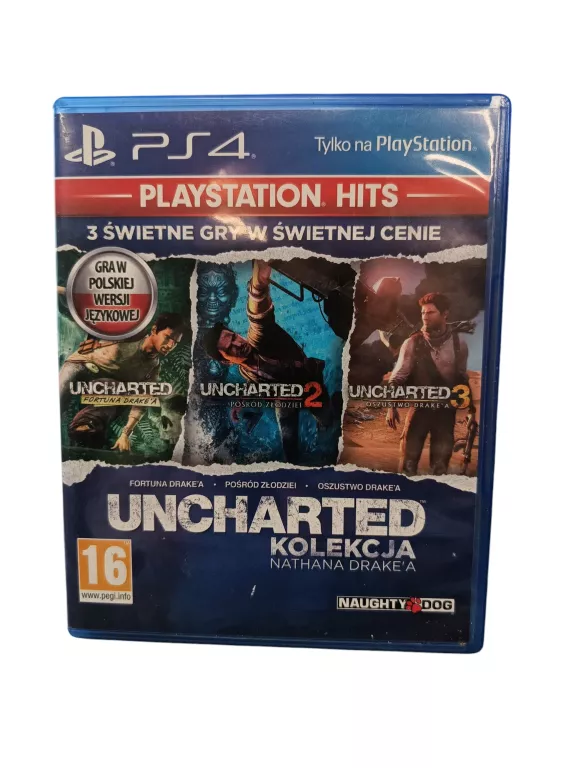 3 GRY UNCHARTED KOLEKCJA NATHANA DRAKE PS4 FULL PL