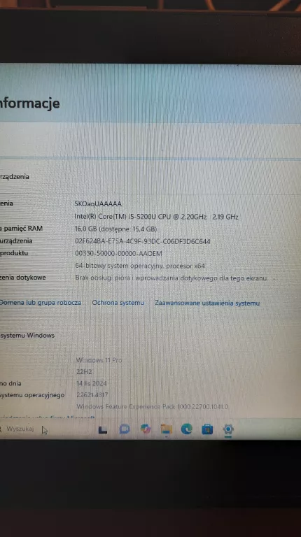 LAPTOP ASUS P2420L / INTEL CORE I5 / 16GB / DYSK 200GB / *OPIS* / *OKAZJA*