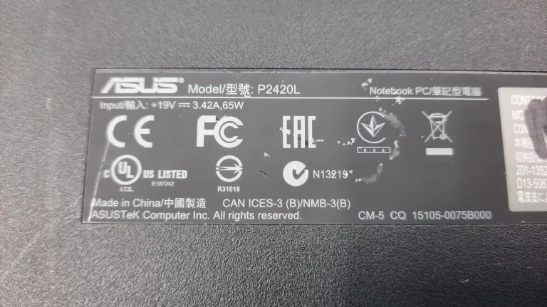LAPTOP ASUS P2420L / INTEL CORE I5 / 16GB / DYSK 200GB / *OPIS* / *OKAZJA*