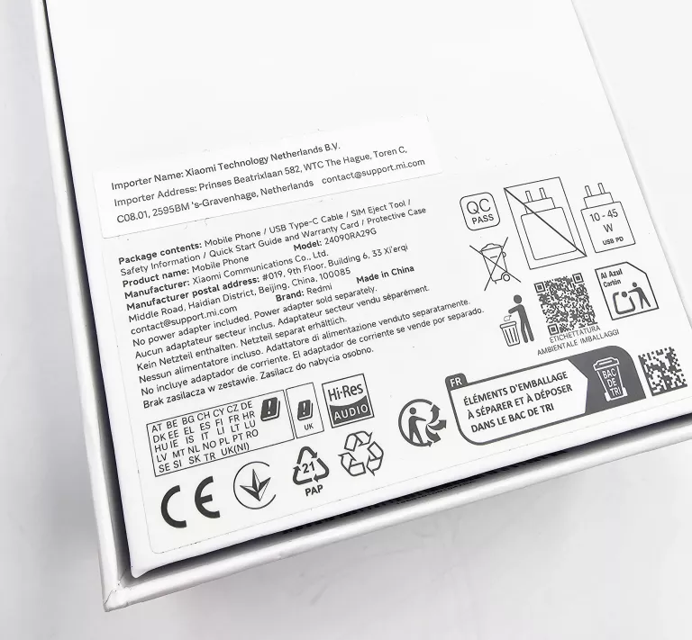 TELEFON XIAOMI REDMI NOTE 14 PRO 5G / MODEL 24090RA29G / CZARNY