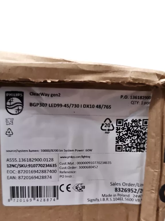 LAMPA LED PHILIPS CLEARWAY GEN2 BGP307 LED99-4S/730 I DX10 48/76S