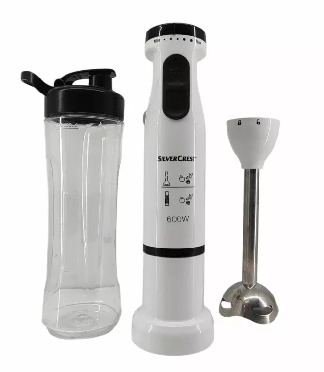 BLENDER RĘCZNY SILVERCREST SSSM 600 A1, 600 W Z NASADKĄ DO SMOOTHIE 600ML