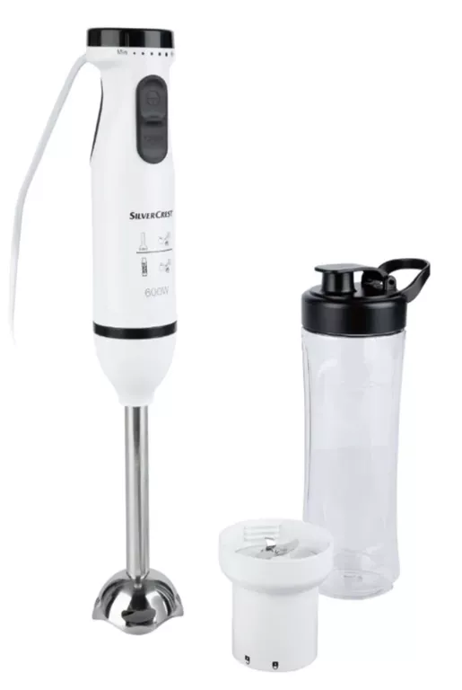 BLENDER RĘCZNY SILVERCREST SSSM 600 A1, 600 W Z NASADKĄ DO SMOOTHIE 600ML