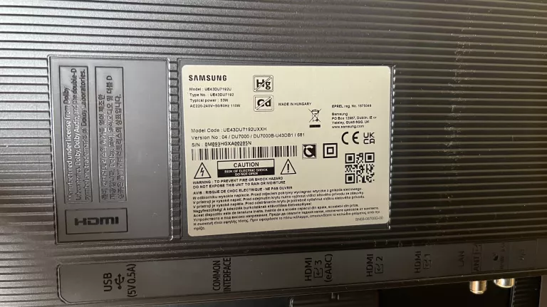 TV SAMSUNG UE43DU7192UXXH KOMPLET FV