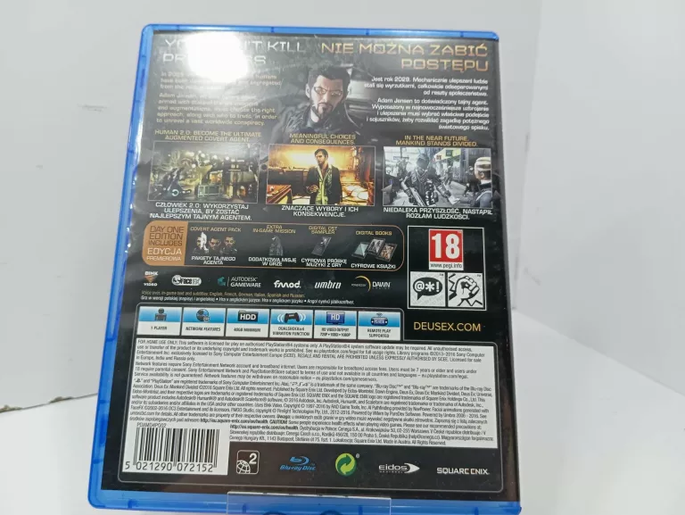 DEUS EX MANKIND DIVIDED ROZŁAM LUDZKOŚCI PS4