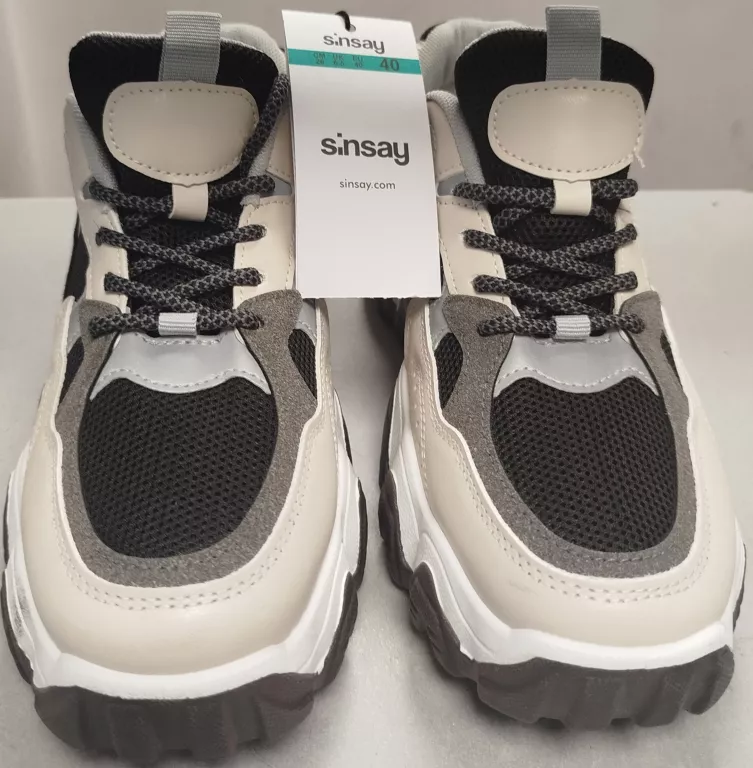 SNEAKERSY SINSAY DAMSKIE BEZOWO SZARE R. 40