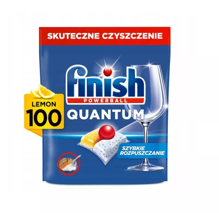 TABLETKI DO ZMYWARKI FINISH 100SZT QUANTUM ALL IN ONE LEMON