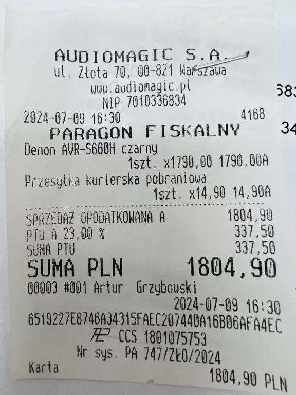 AMPLITUNER DENON AVR-S660H 5.2 PILOT GWARANCJA ŚLICZNY KOMPLET !!!