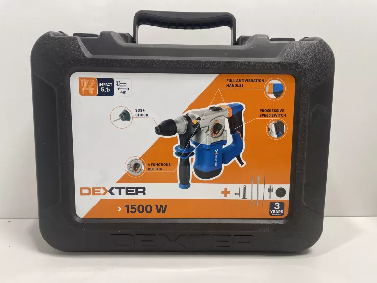 MŁOT UDAROWY SDS PLUS SIECIOWE DEXTER 5,1 J 1500 W