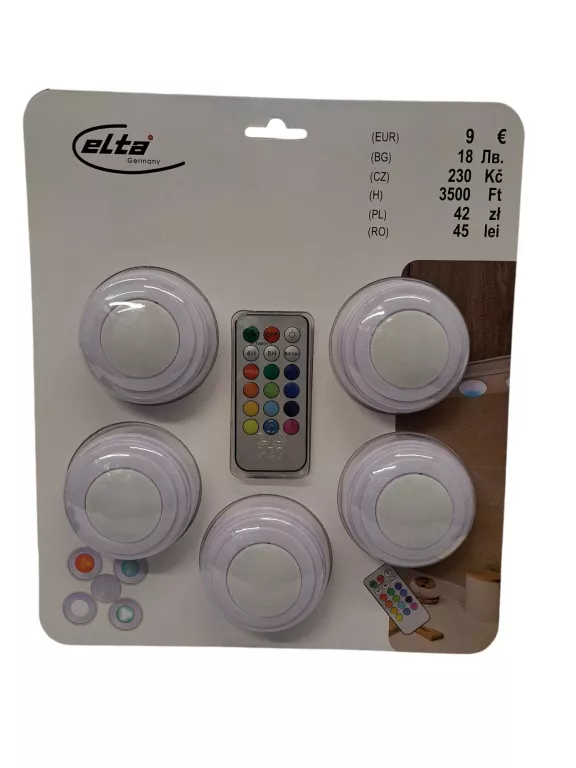 LAMPY LED ELTA Z PILOTEM KOLOROWE