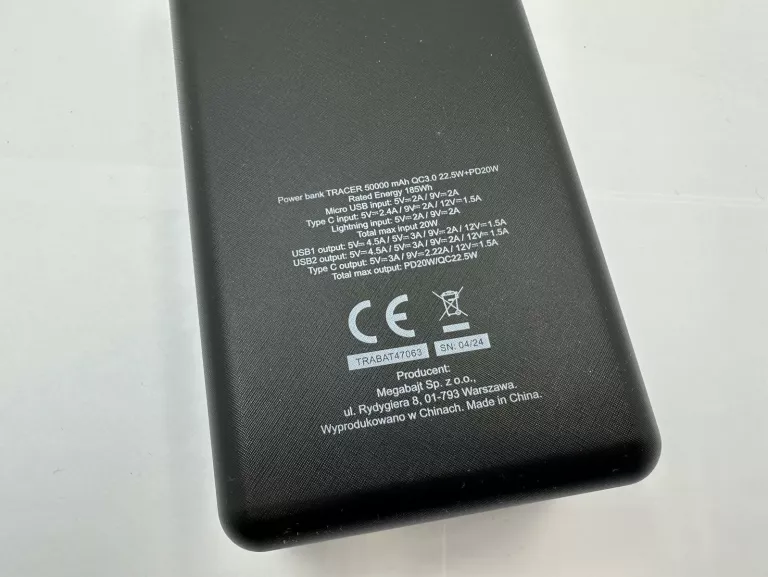 POWERBANK TRACER 50000 MAH QC3.0