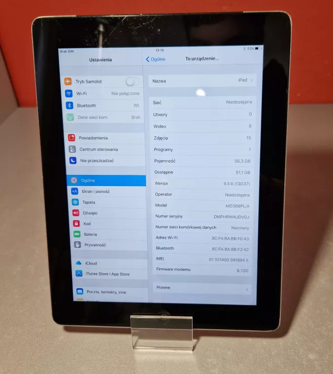 TABLET APPLE IPAD A1337 MC497B 64GB + ŁAD