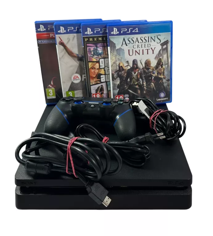 KONSOLA PS4 SLIM 500GB + 4 GRY!