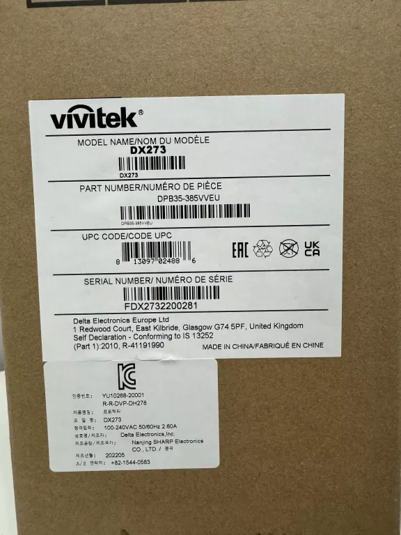 PROJEKTOR VIVITEK DX273 KPL