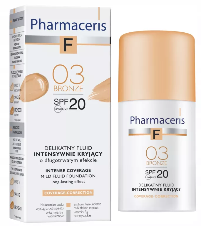 PHARMACERIS F COVERAGE FLUID INTENSYWNIE KRYJĄCY 03 BRONZE SPF20 - 30ML